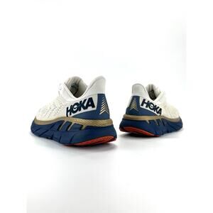 Hoka One One Clifton 7 Wn Running Shoe/Sneaker Sz 10 Off-White Gold Navy Workout